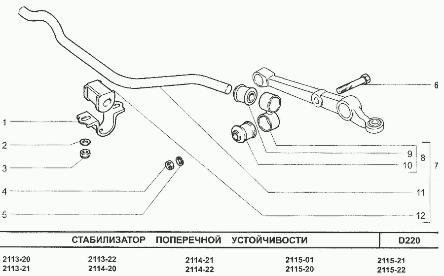 Стабилизатор поперечной устойчивости ВАЗ 2108-21099, 2113-2115 передний ...