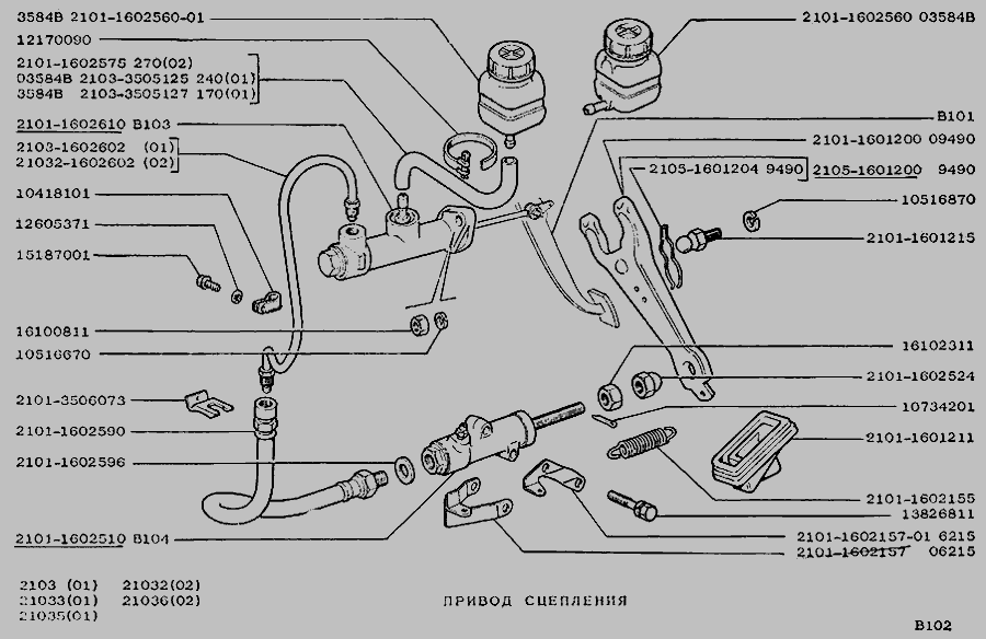 Бачок главного цилиндра сцепления ВАЗ 2101-2107 МАСТЕР-М 2101-1602560 ...