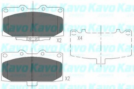 Тормозные колодки дисковые передні = BP-8016 KAVO KBP-8003