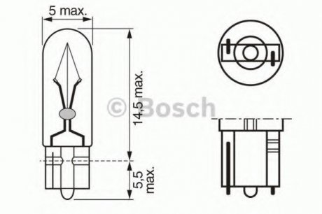 Лампа накаливания 12V 2W W2x4,6d PURE LIGHT 1 987 302 218 BOSCH 1987302218