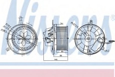 Вентилятор отопителя NISSENS Nissens A/S 87032