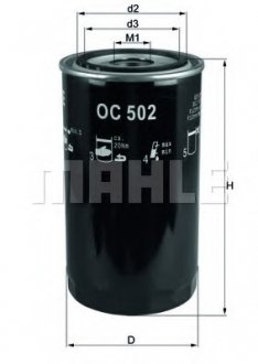 Фильтр масляный Iveco MAHLE OC 502 (фото 1)