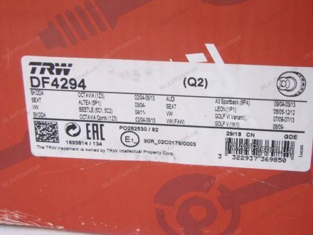 Тормозной диск передний TRW DF4294 (фото 1)