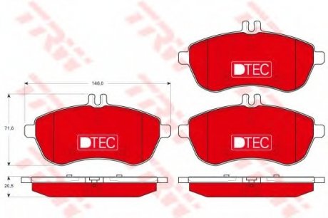 Комплект тормозных колодок, дисковый тормоз TRW GDB1736DTE