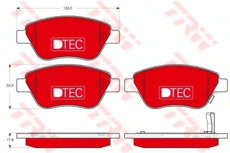 Комплект тормозных колодок, дисковый тормоз TRW GDB1700DTE