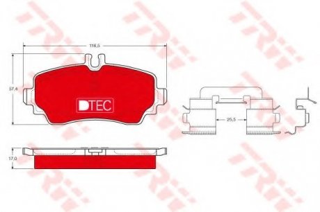 Комплект тормозных колодок, дисковый тормоз TRW GDB1293DTE