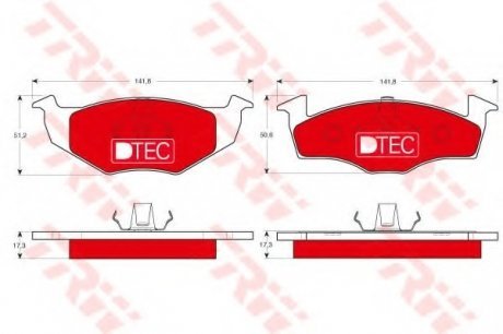 Комплект тормозных колодок, дисковый тормоз TRW GDB1274DTE