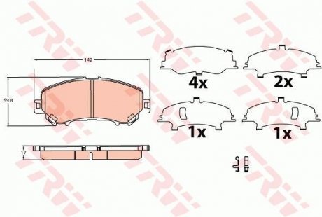Комплект тормозных колодок, дисковый тормоз TRW GDB3622 (фото 1)