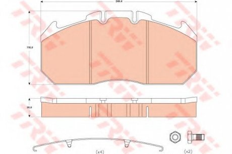 Комплект тормозных колодок, дисковый тормоз TRW GDB5086