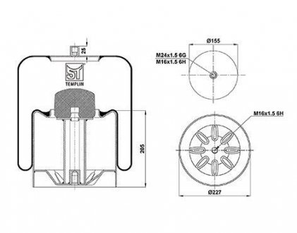 Подушка амортизуюча 4838 N P22 (зі стаканом) ST-Templin ST-Templin Automotive 04.060.6306.930