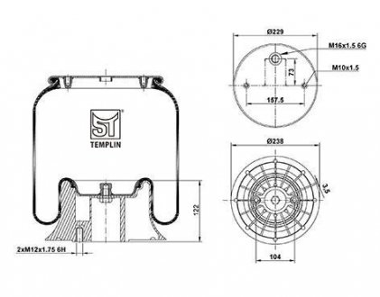Кожух пневматической рессоры ST-TEMPLIN ST-Templin Automotive 04.060.6306.040
