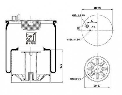 Кожух пневматической рессоры ST-TEMPLIN ST-Templin Automotive 04.060.6206.080