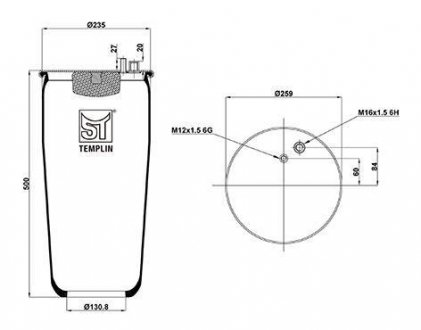 Кожух пневматической рессоры ST-TEMPLIN ST-Templin Automotive 04.060.6106.950