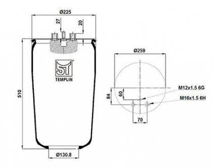Кожух пневматической рессоры ST-TEMPLIN ST-Templin Automotive 04.060.6106.930