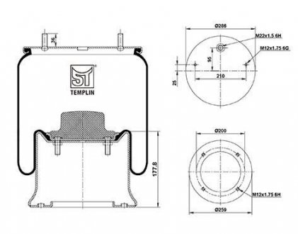 Подушка амортизуюча 4028 N P02 (зі стаканом) ST-Templin ST-Templin Automotive 04.060.6106.610