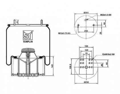 Подушка амортизуюча 4881 N P30 (зі стаканом) ST-Templin ST-Templin Automotive 04.060.6106.560