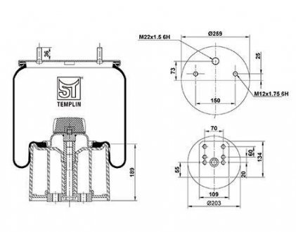 Подушка амортизуюча 941 MB P30 (зі стаканом) ST-Templin ST-Templin Automotive 04.060.6106.510