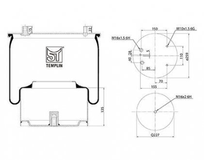 Подушка амортизуюча 836 M K2 (зі стаканом) ST-Templin ST-Templin Automotive 04.060.6106.100