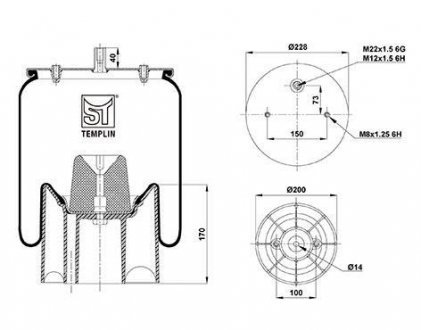 Подушка амортизуюча 1 DK 23 L-1 (зі стаканом) ST-Templin ST-Templin Automotive 04.060.6106.050