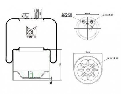 Подушка амортизуюча 4390 N P22 (зі стаканом) ST-Templin ST-Templin Automotive 04.060.6006.950