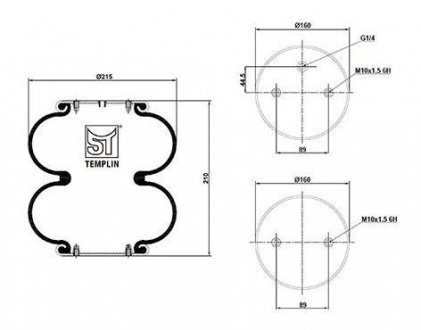 Кожух пневматической рессоры ST-TEMPLIN ST-Templin Automotive 04.060.6006.000