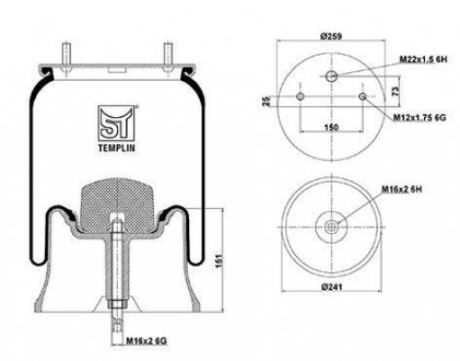 Подушка амортизуюча 4022 N P05 (зі стаканом) ST-Templin ST-Templin Automotive 04.060.6106.910