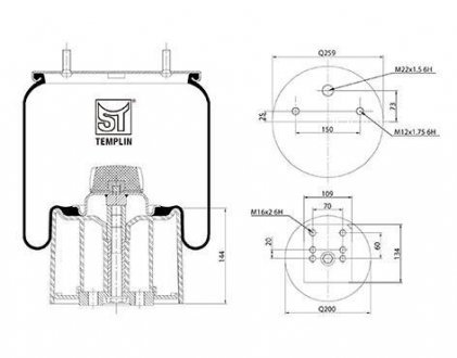 Подушка амортизуюча 940 MB P30 (зі стаканом) ST-Templin ST-Templin Automotive 04.060.6106.530