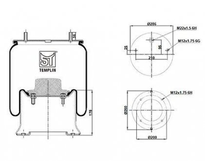 Подушка амортизуюча V 1 D 28 A-16 (зі стаканом) ST-Templin ST-Templin Automotive 04.060.6106.019