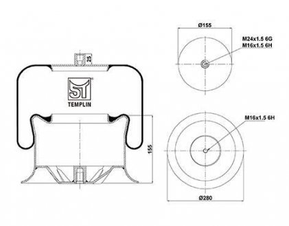 Подушка амортизуюча 4757 N P01 (зі стаканом) ST-Templin ST-Templin Automotive 04.060.6006.960