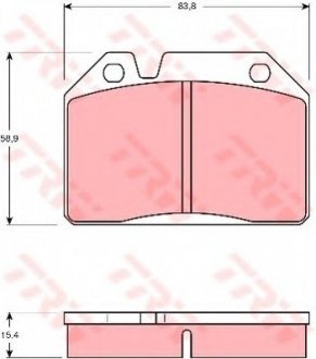 Комплект тормозных колодок, дисковый тормоз TRW GDB119 (фото 1)