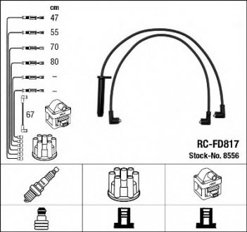 Комплект высоковольтных проводов NGK / RC-FD817 NGK Spark Plug 8556