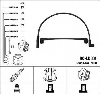 Комплект высоковольтных проводов / RC-LD301 NGK Spark Plug 7068 (фото 1)