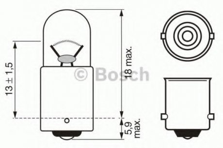 Лампа накаливания Trucklight, 24V/2W, BA9s 1 987 302 508 BOSCH 1987302508