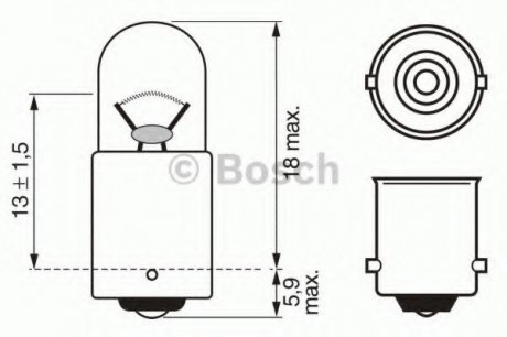 Лампа накаливания Trucklight, 24V/2W, BA9s 1 987 302 508 BOSCH 1987302508 (фото 1)