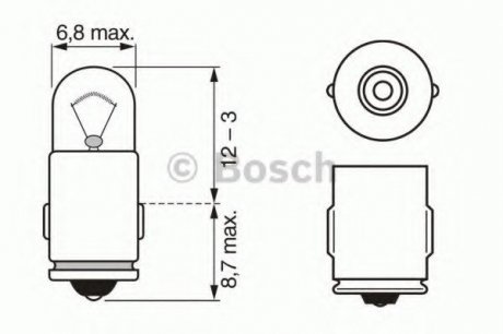 Лампа накаливания 12V 2W BA7s PURE LIGHT 1 987 302 224 BOSCH 1987302224