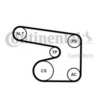 Комплект поликлинового ремня ContiTech 6PK1900K1