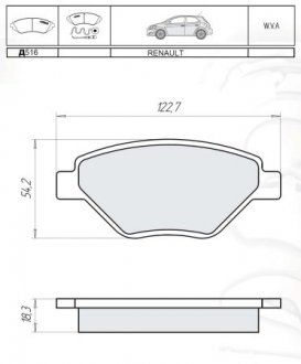 Тормозные колодки дисковые = Д516Е INTELLI D516E