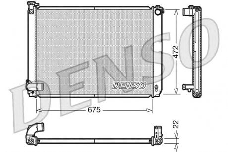 Радіатор, охлаждение двигателя DENSO DRM51005