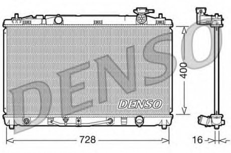 Радіатор, охлаждение двигателя DENSO DRM50042