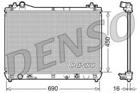 Радіатор, охлаждение двигателя DENSO DRM47017