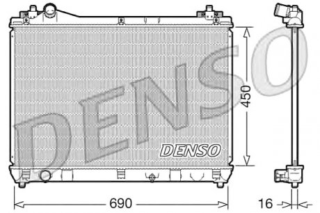 Радіатор, охлаждение двигателя DENSO DRM47016