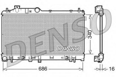 Радіатор, охлаждение двигателя DENSO DRM36009