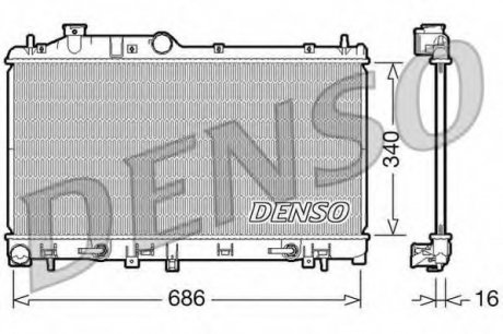 Радіатор, охлаждение двигателя DENSO DRM36008