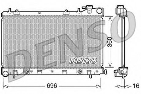 Радіатор, охлаждение двигателя DENSO DRM36002