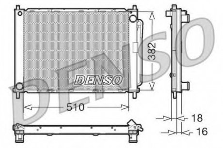 Радиатор, охлаждение двигателя DENSO DRM23100