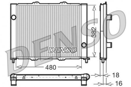 Радіатор, охлаждение двигателя DENSO DRM23099