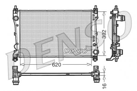 Радіатор, охлаждение двигателя DENSO DRM09113