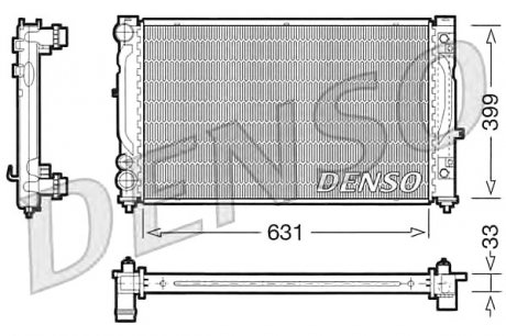 Радіатор, охлаждение двигателя DENSO DRM02030