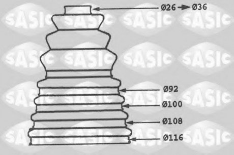 Комплект пылника, приводной вал SASIC 1904010