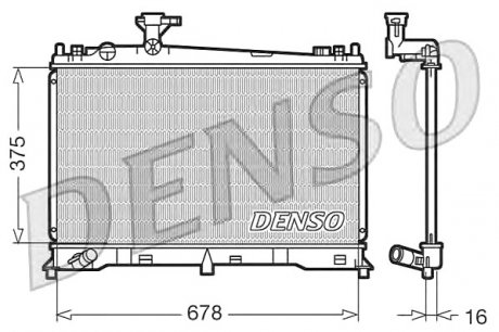 Радіатор, охлаждение двигателя DENSO DRM44010